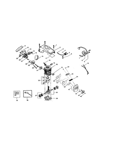 Cylinder/muffler/housing