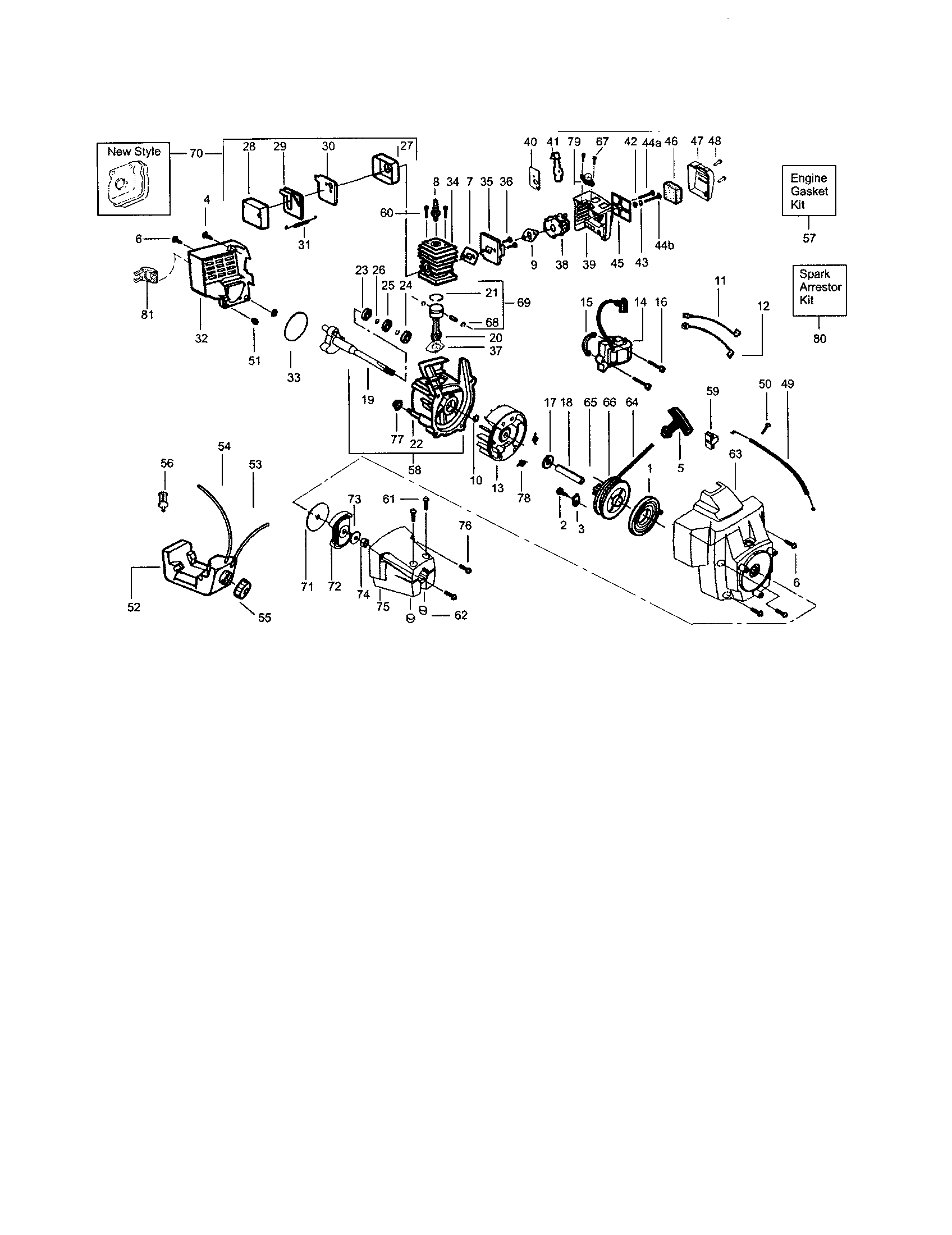 Crankcase/crankshaft/cylinder