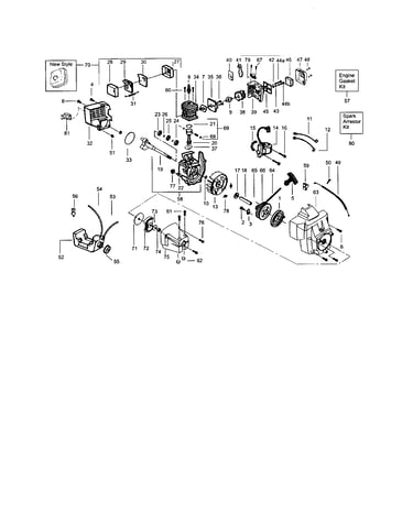Crankcase/crankshaft/cylinder