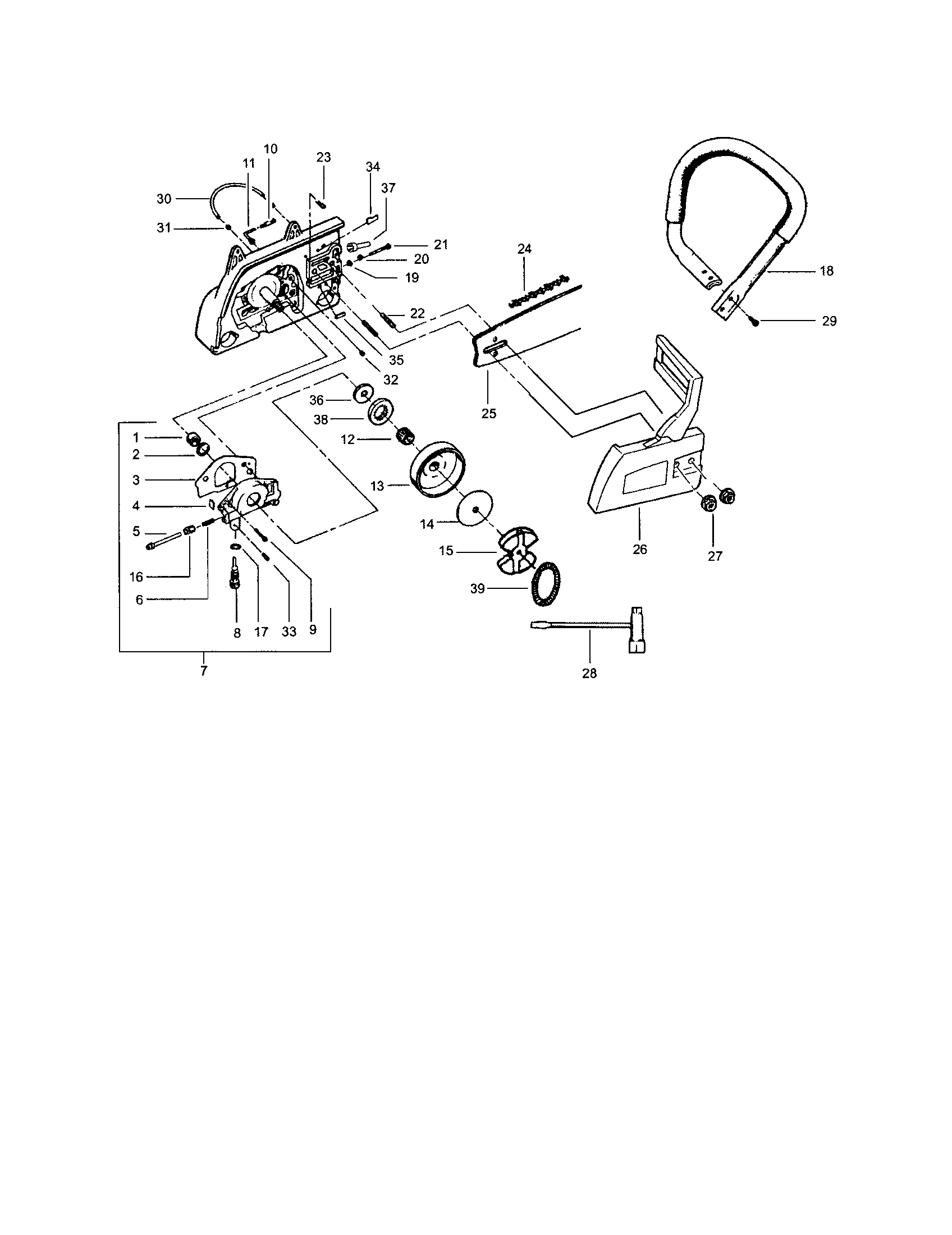 Handle/clutch/chain/bar