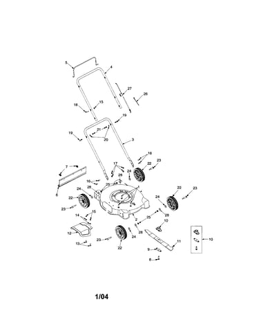 Housing/wheels/handle/blade