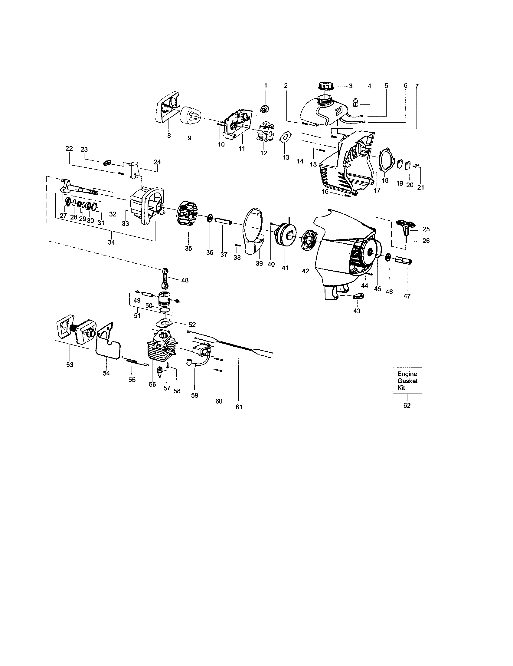 Cylinder/crankcase/crankshaft