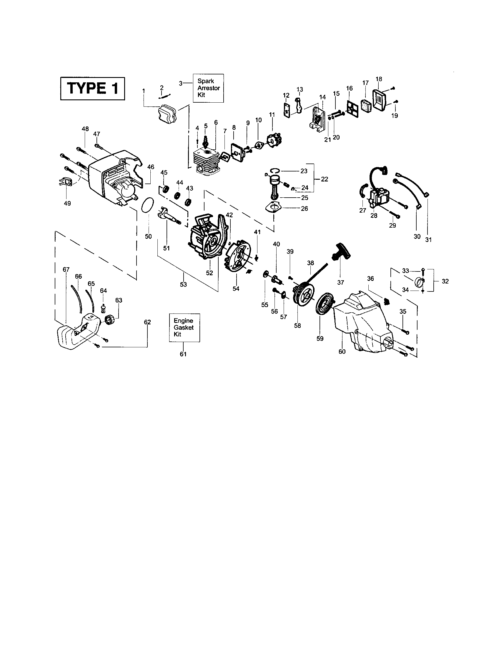 Crankcase/crankshaft/cylinder