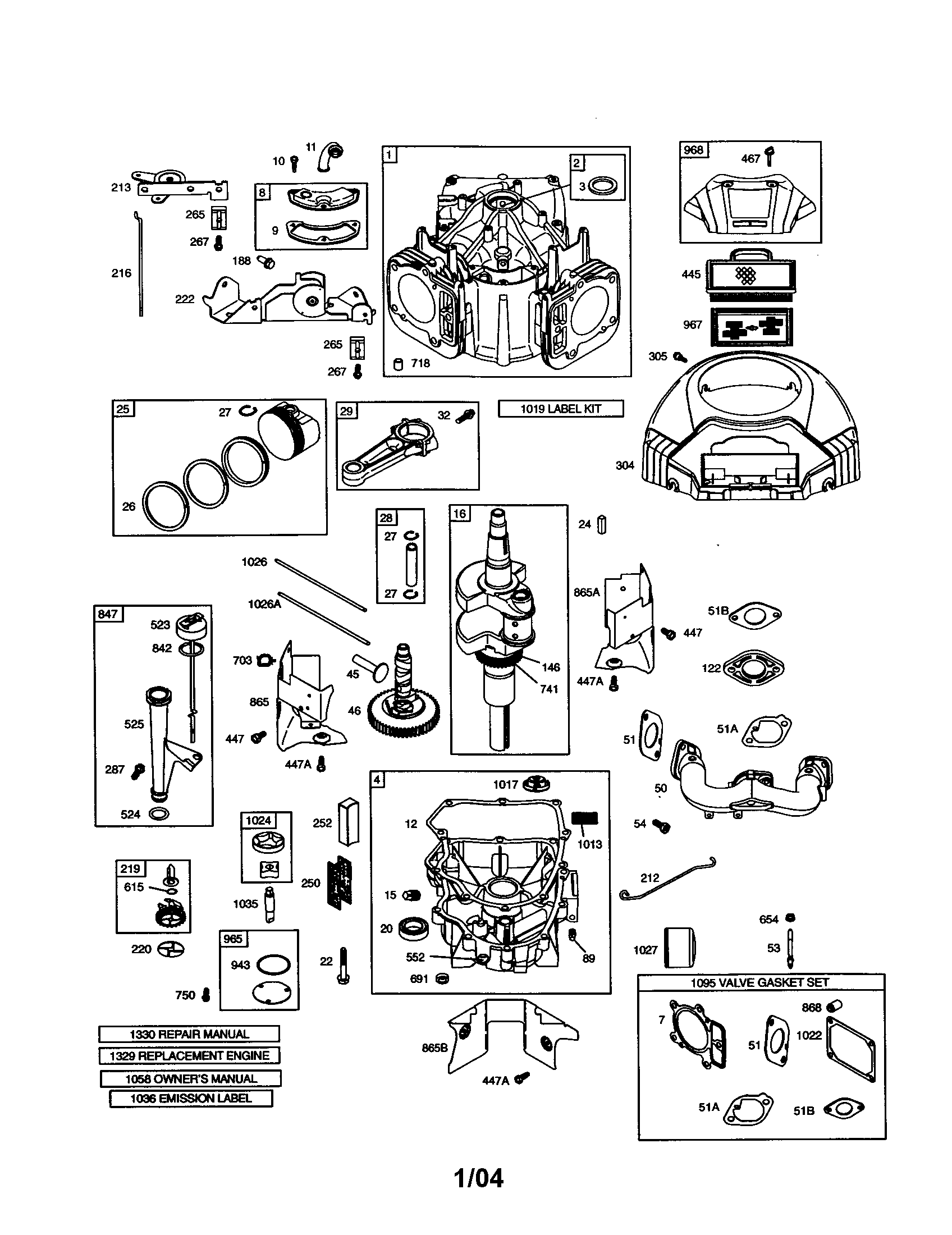 Cylinder/engine-sump/crankshaft