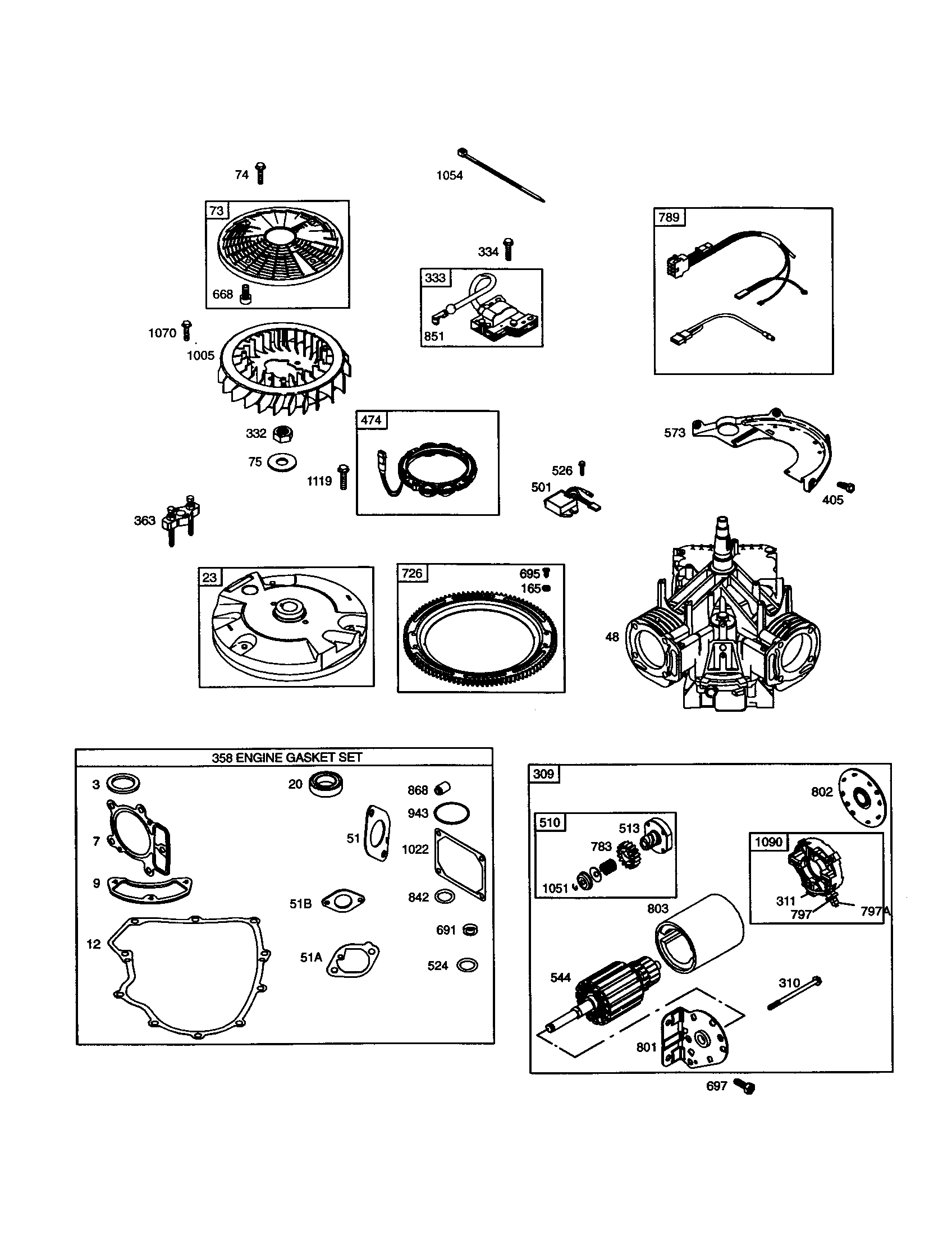 Short block/motor-starter