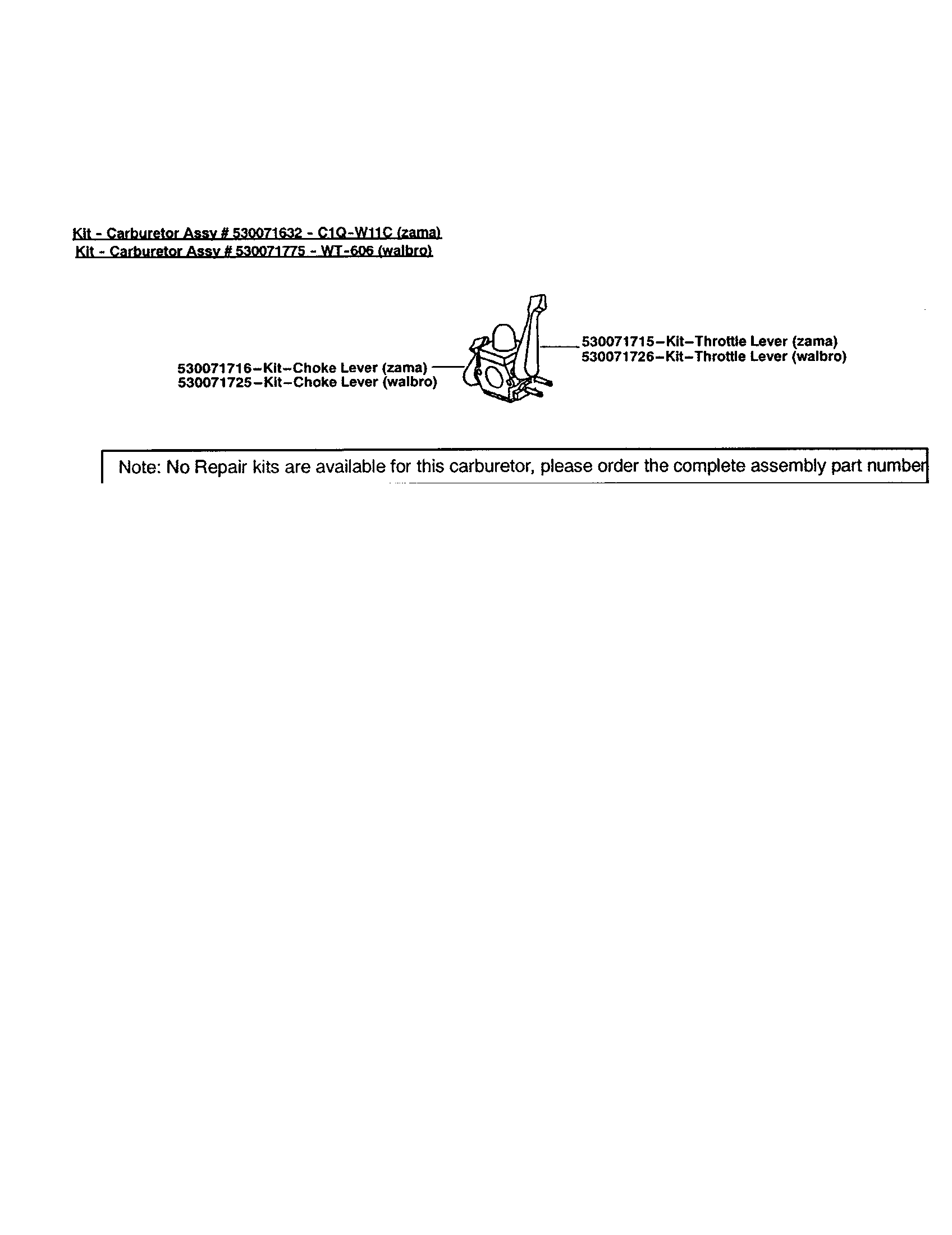 Carburetor (c1q-w11c & wt-606)