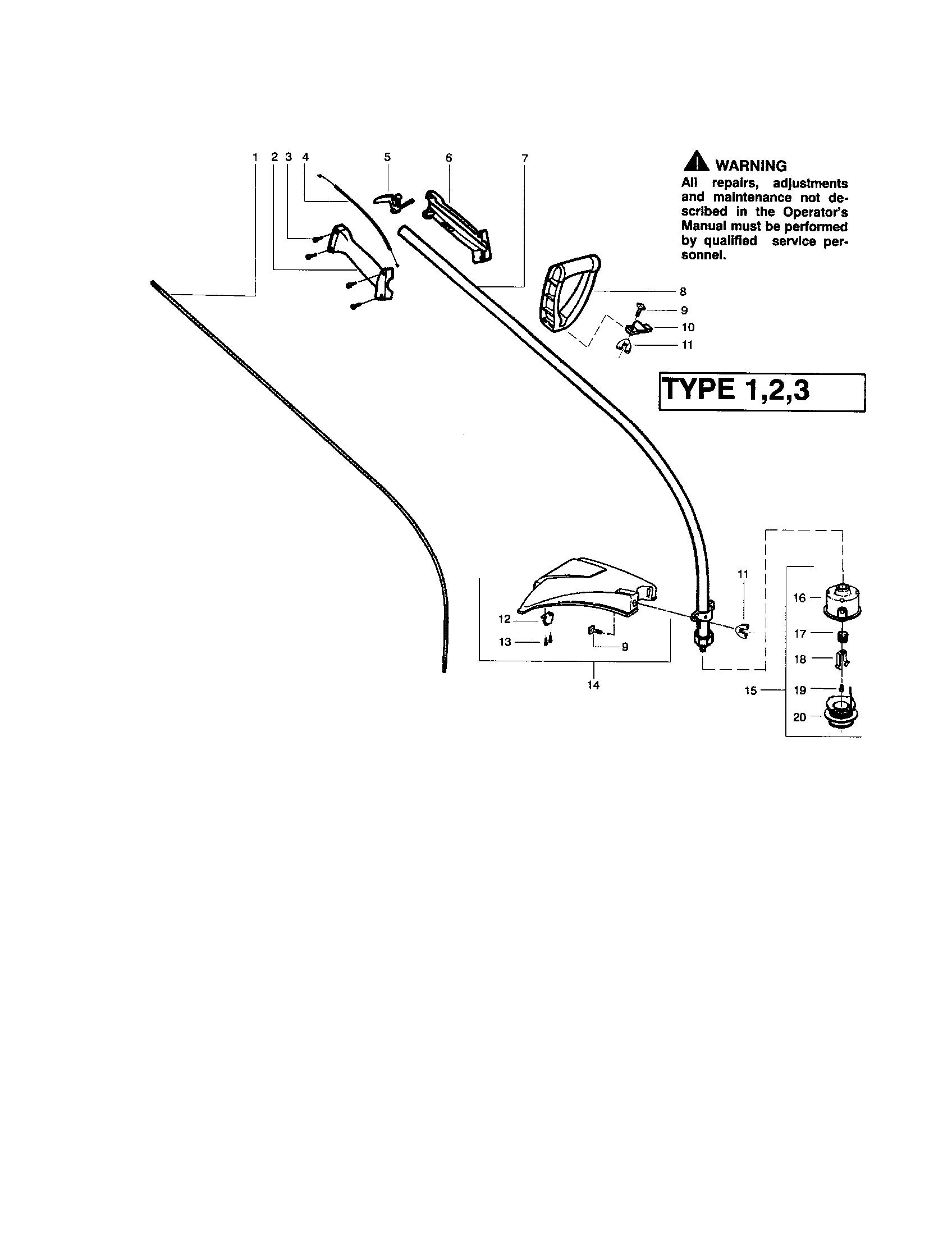 Driveshaft/handle/shield