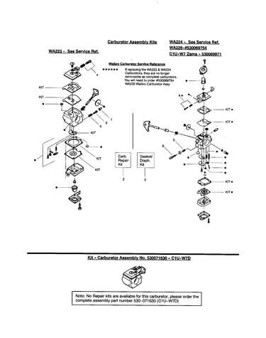 Carburetor kit assembly