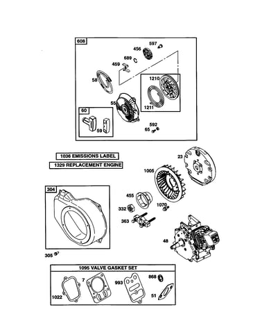 Short block/starter-rewind
