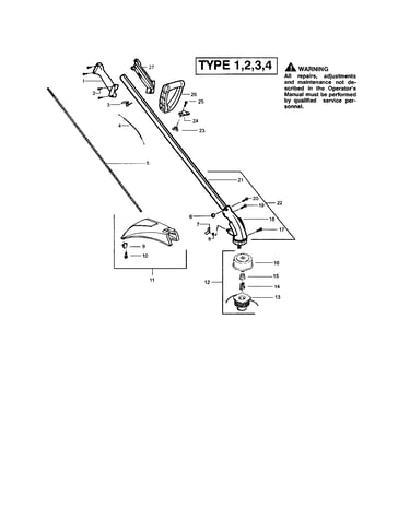 Driveshaft/handle/shield