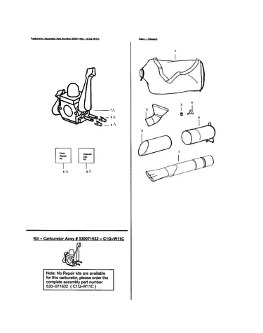 Carburetor's, vac bag and tube