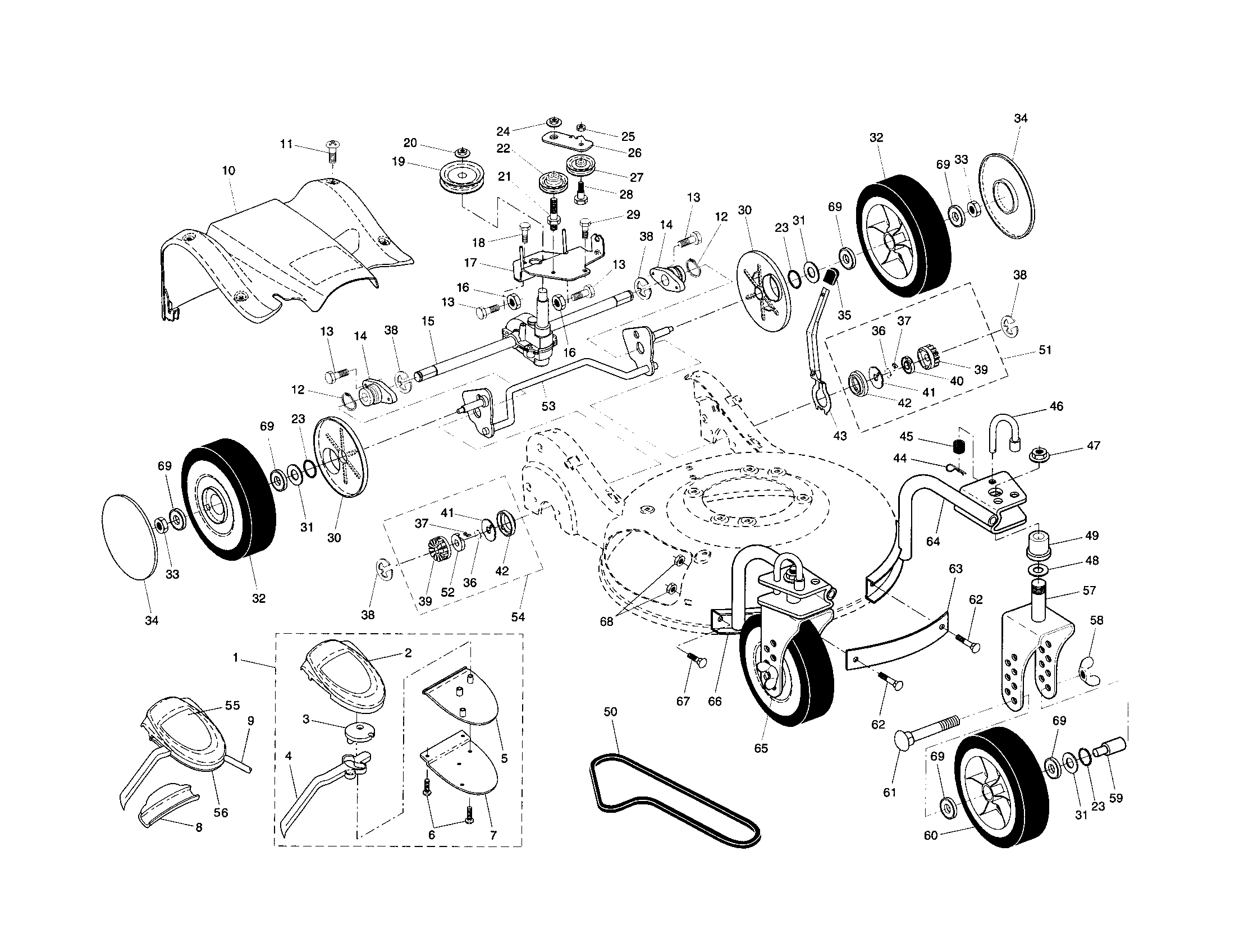 Wheels/tires/drive cover/belt