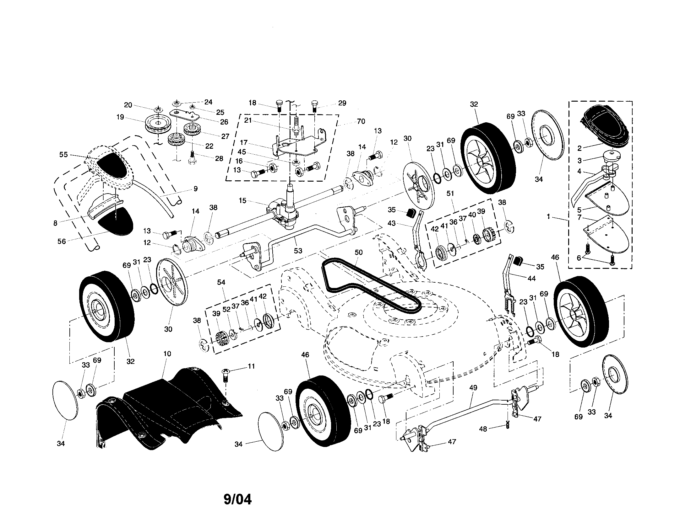 WHEELS/TIRES/DRIVE COVER/BELT