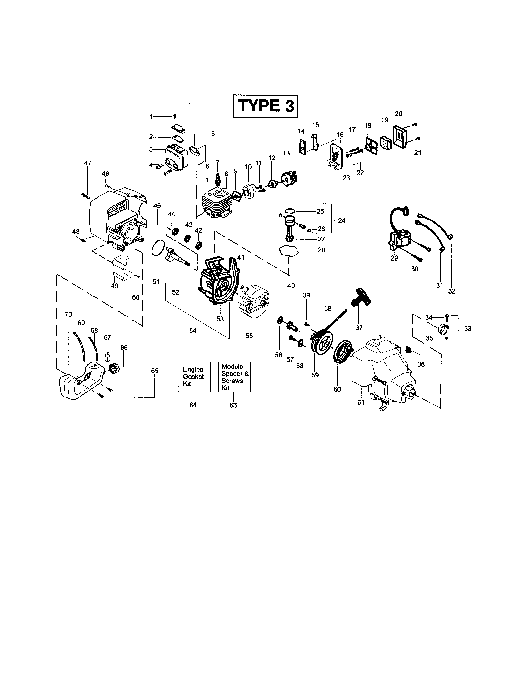 Cylinder/crankcase/crankshaft