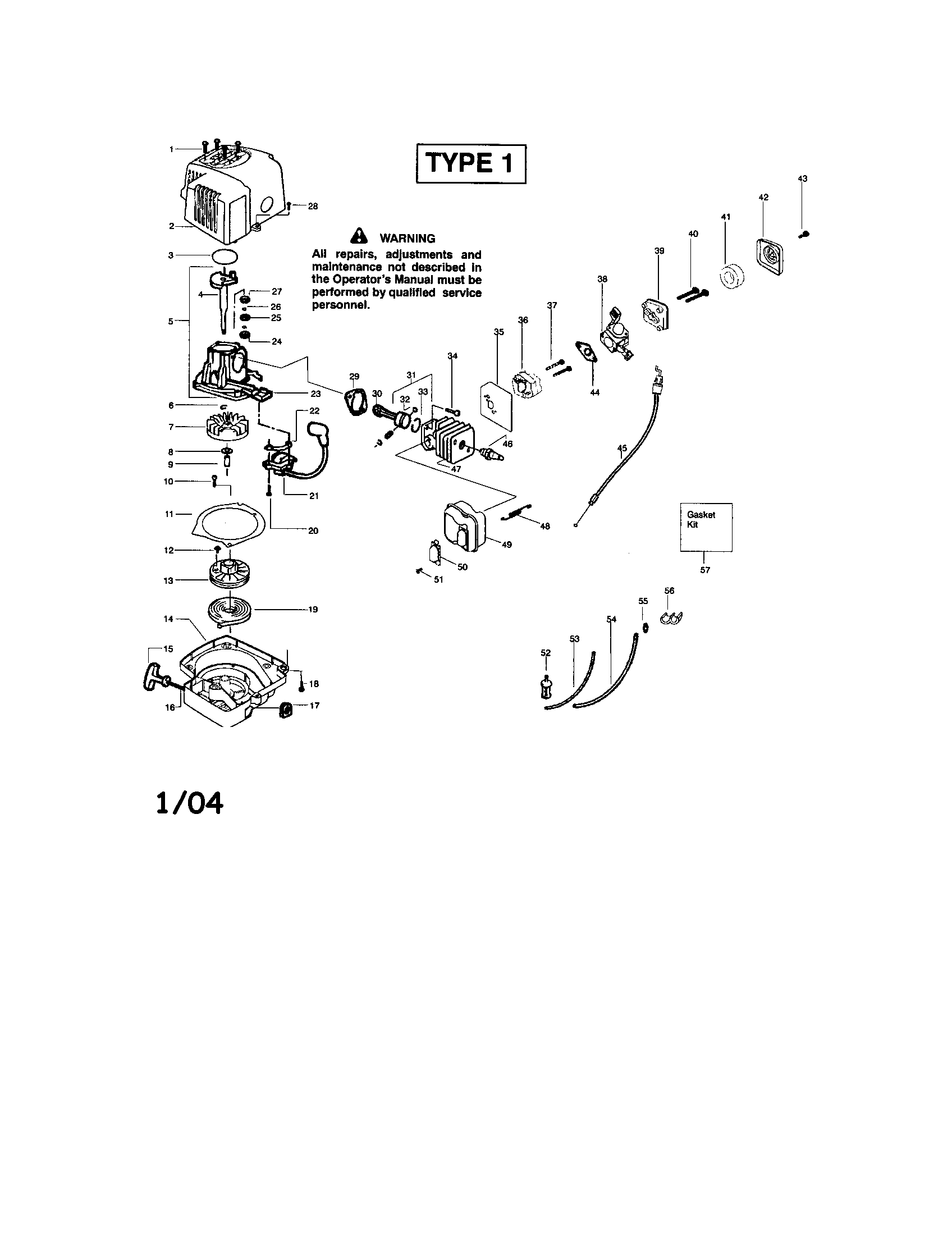 Shroud/cylinder/crankshaft