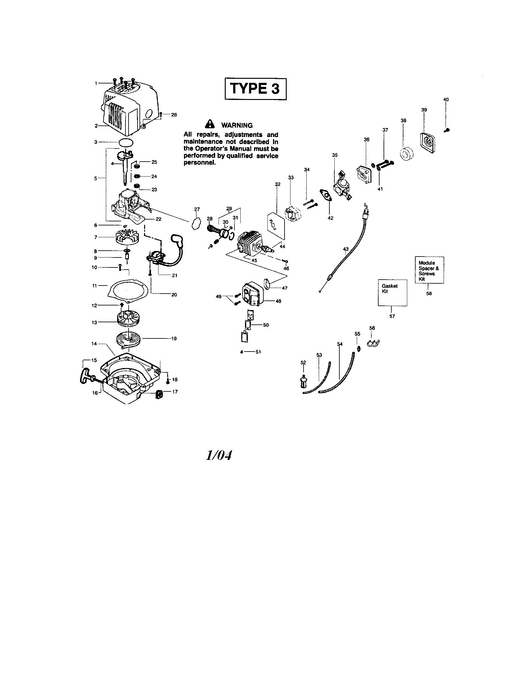 Shroud/cylinder/crankshaft