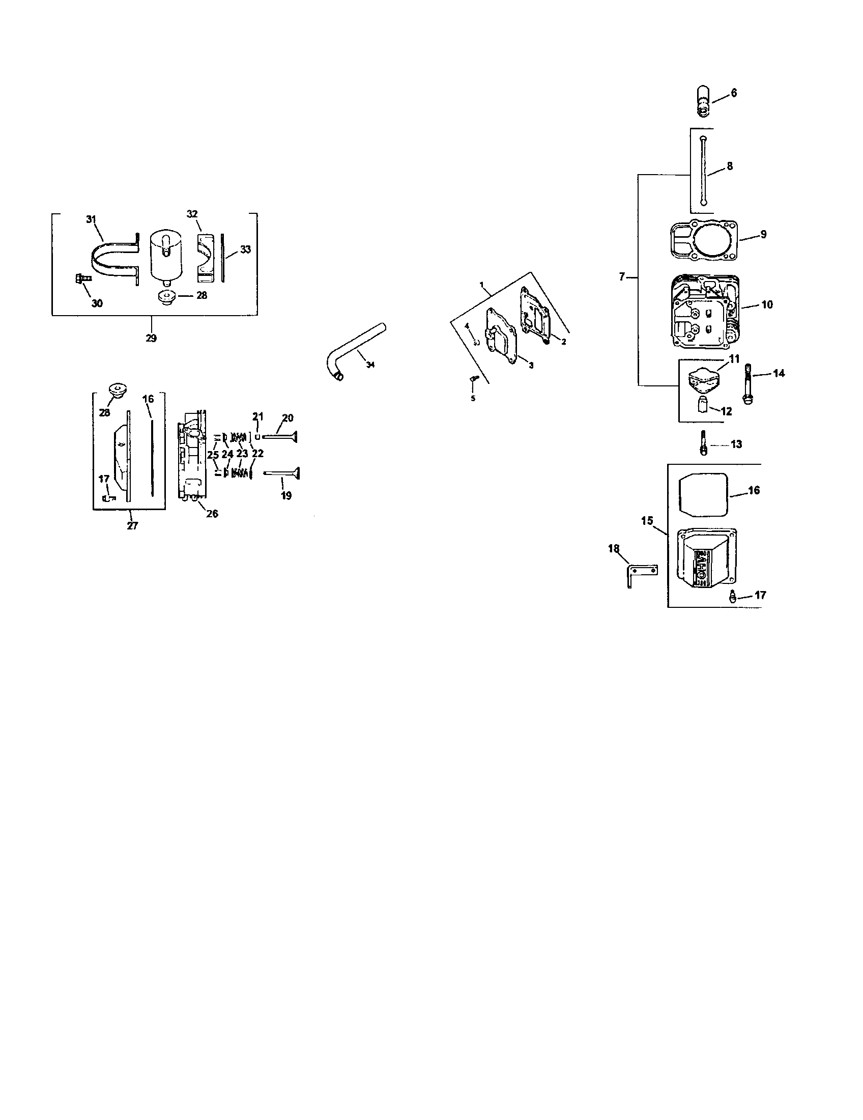 Cylinder head/valve/breather