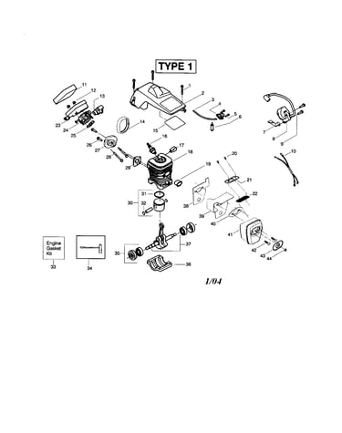 Crankshaft/shield/cylinder