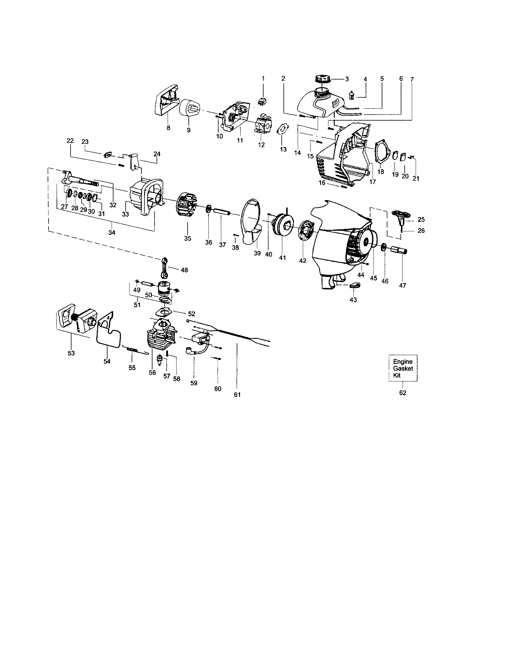Cylinder/crankcase/crankshaft
