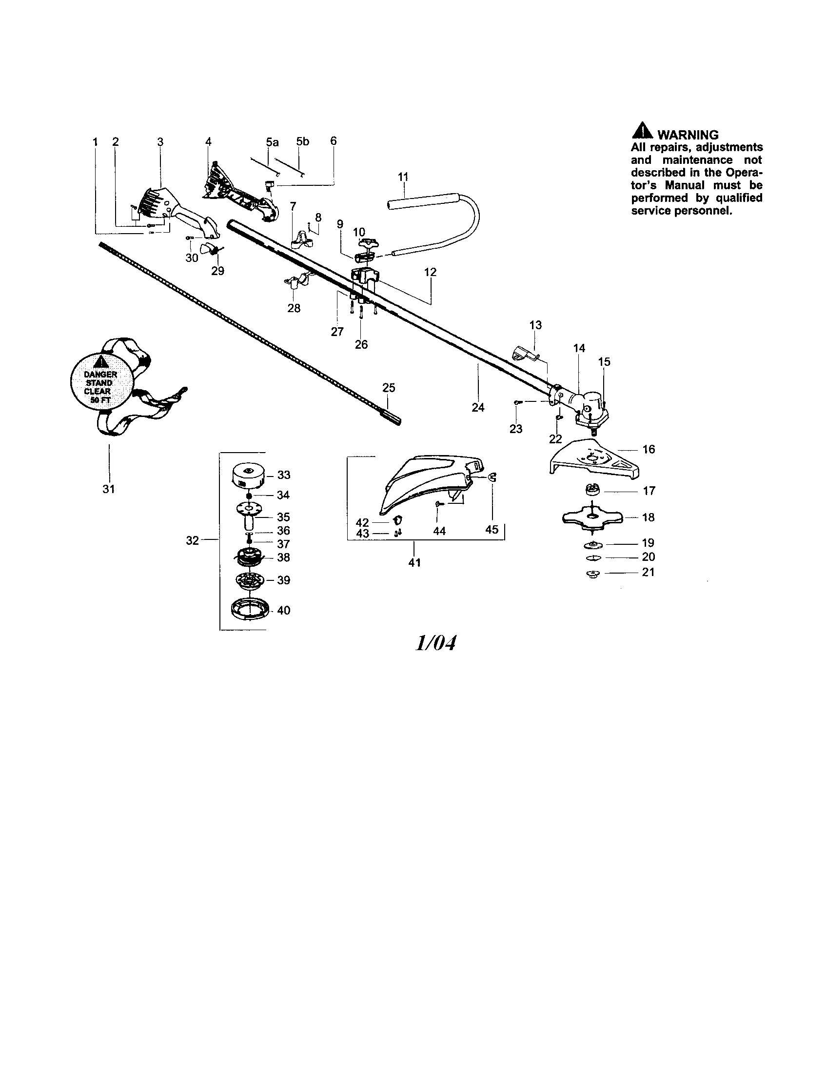 Driveshaft/shield/handle
