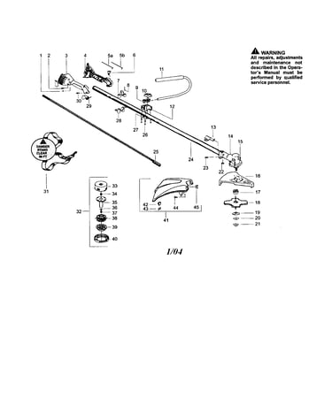 Driveshaft/shield/handle