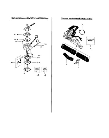 Carburetor/vac attachment kit