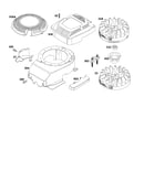 Blower-housing/flywheel