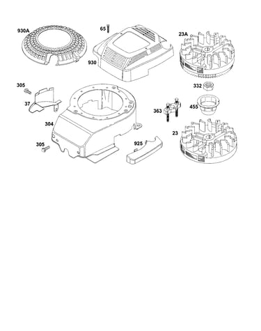 Blower-housing/flywheel
