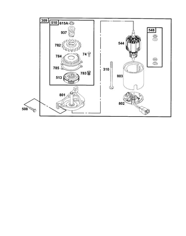 Motor-starter/housing starter
