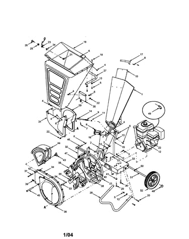 Chute/frame/impeller
