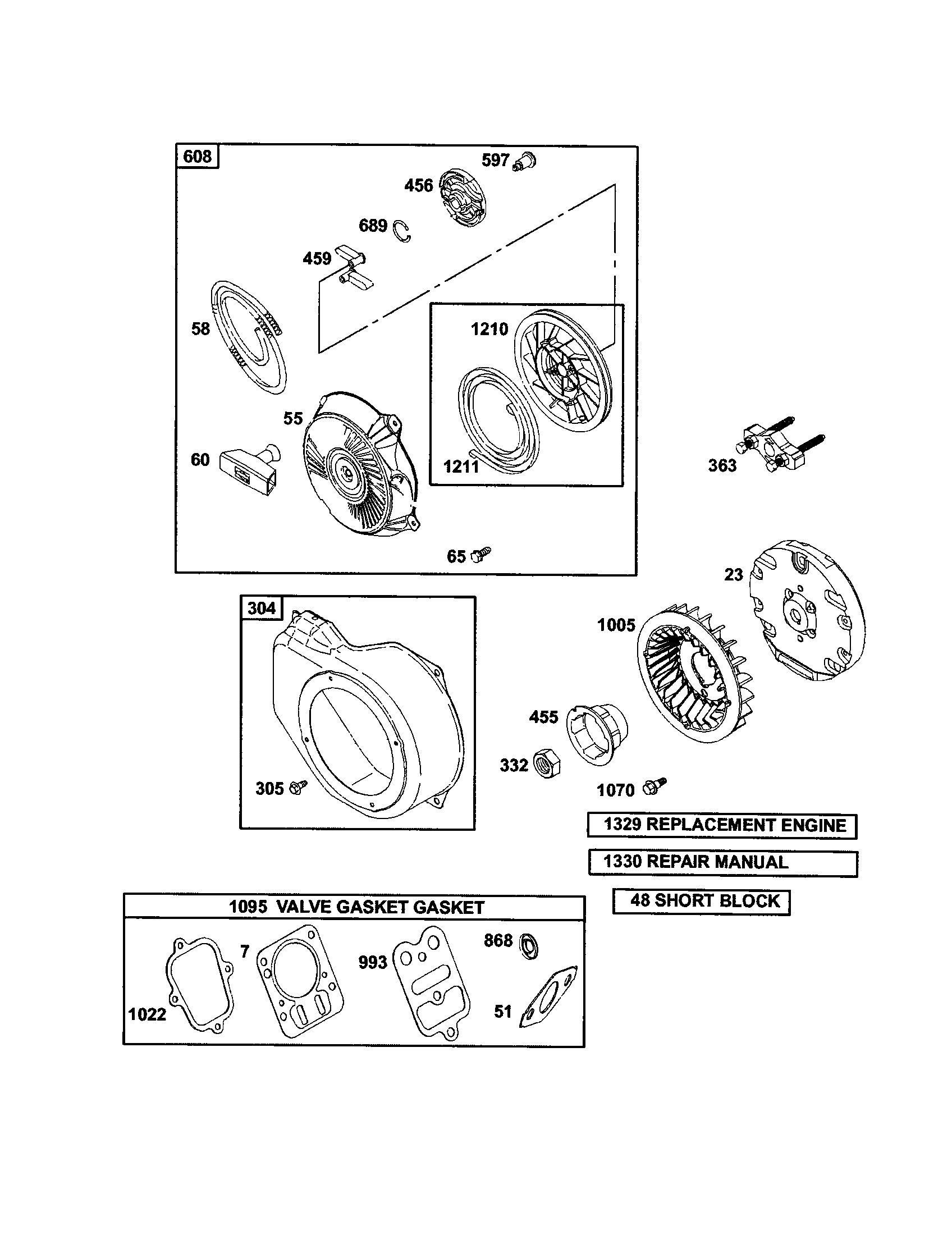 Rewind starter/housing-blower