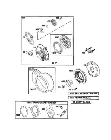 Rewind starter/housing-blower