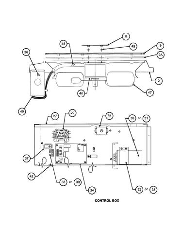 Control box/motor/fan blade