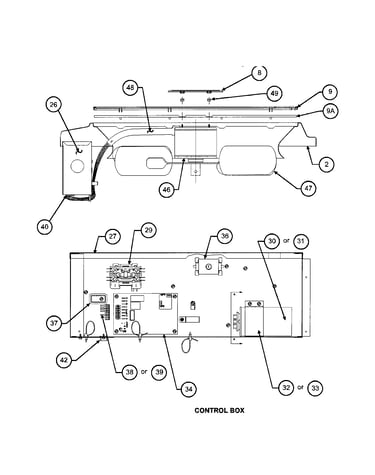 Control box/motor/fan blade