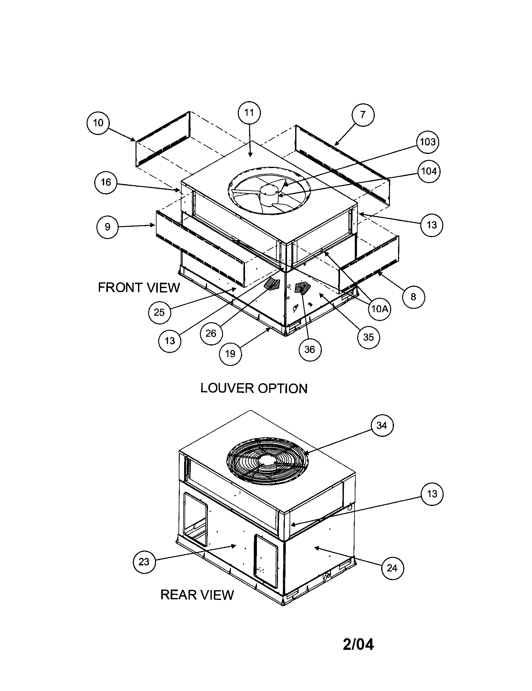 Panels/top cover/outdoor motor