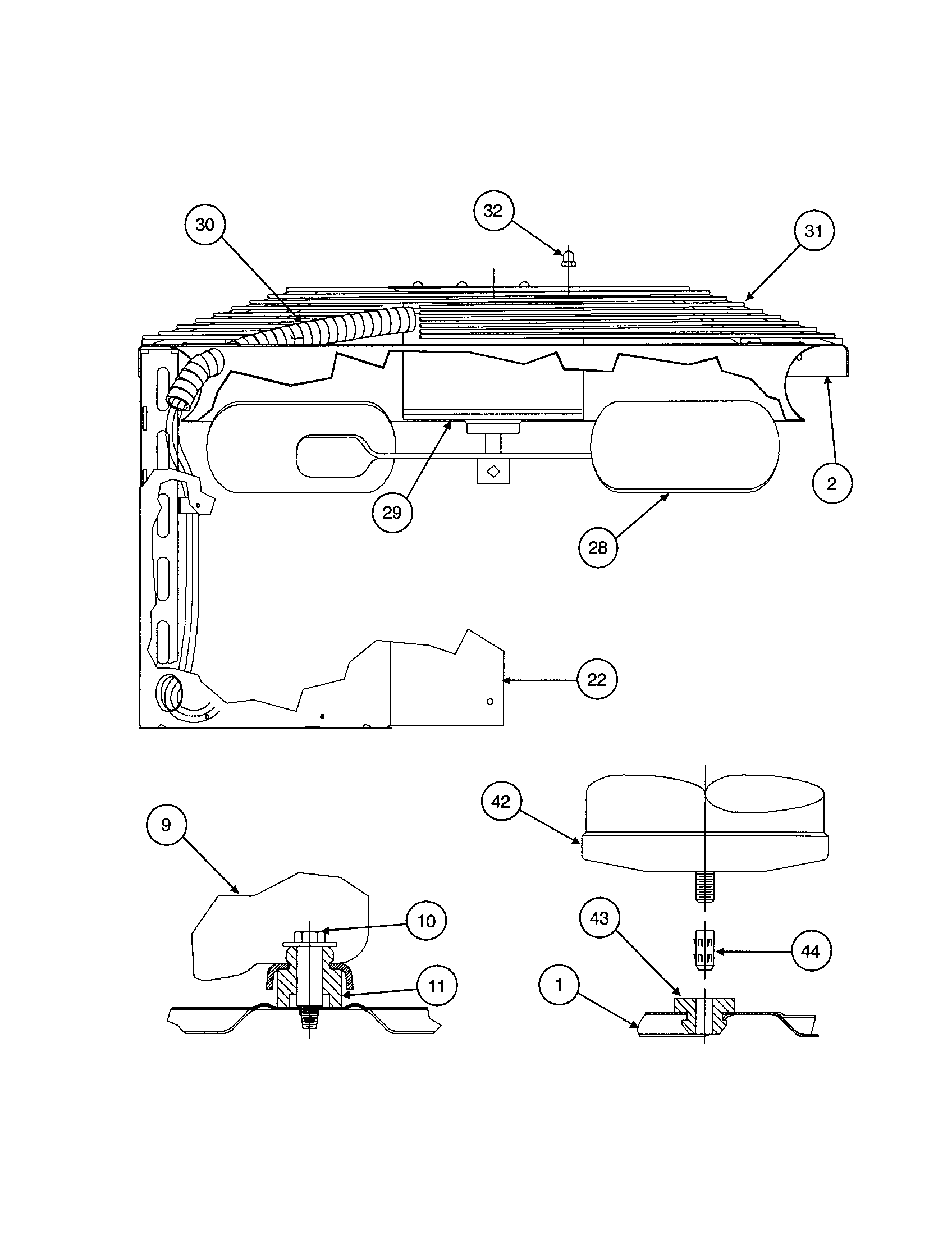 Control box cover/fan motor