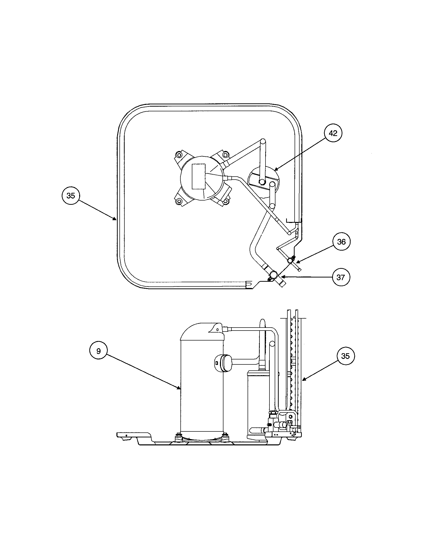 Condenser coil/compressor