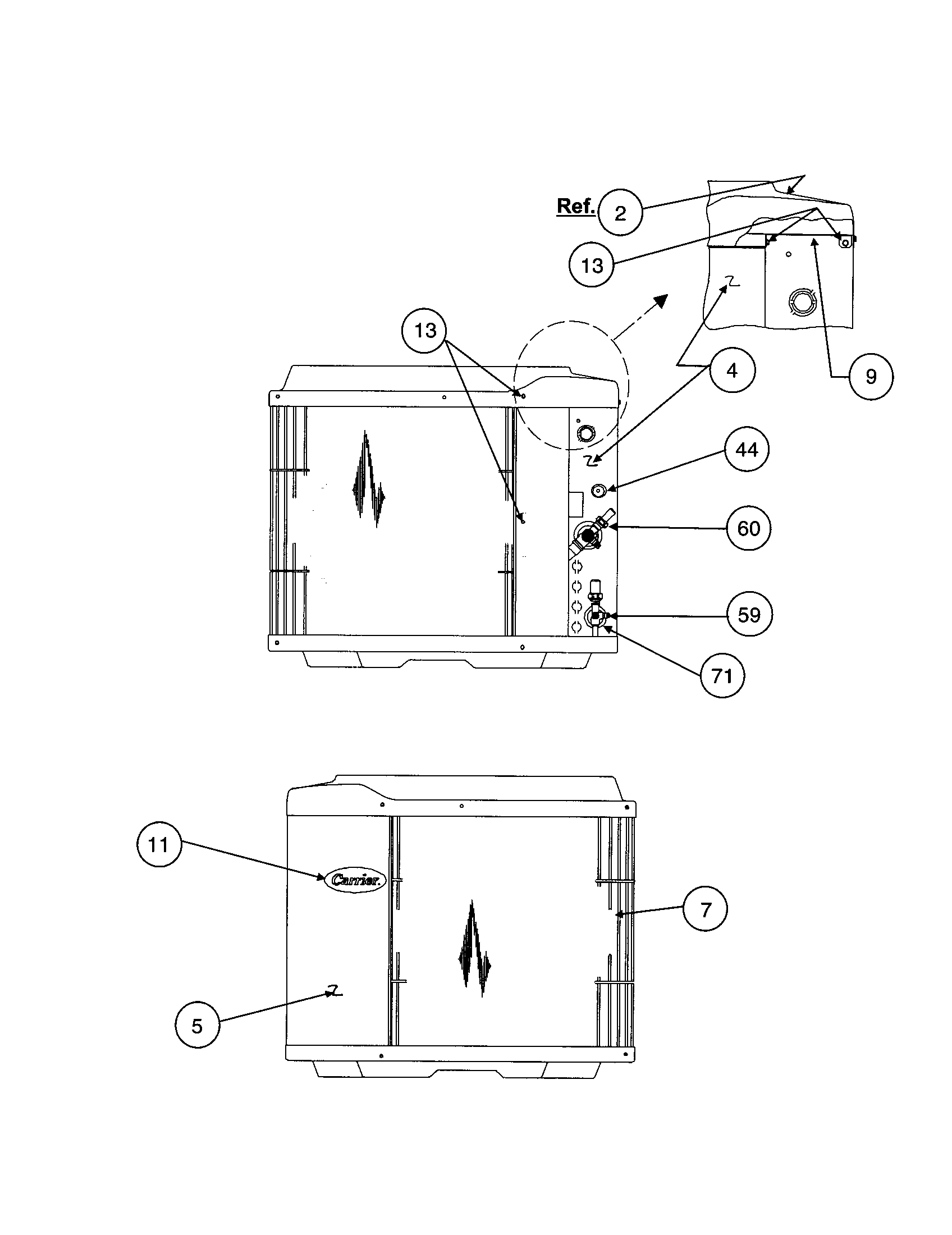 Inlet grille/service panel