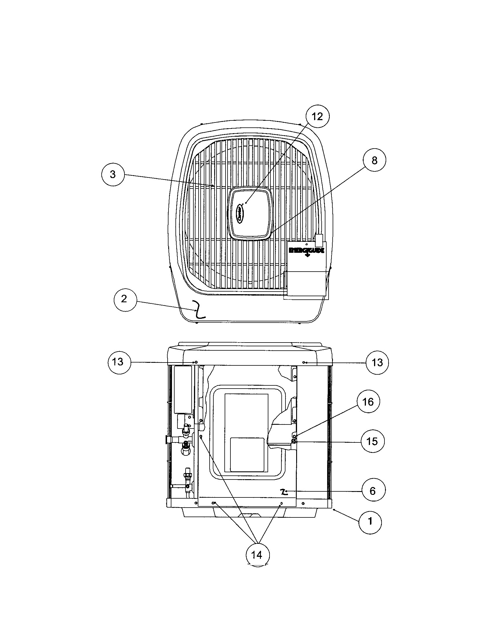 Outlet grille/top cover