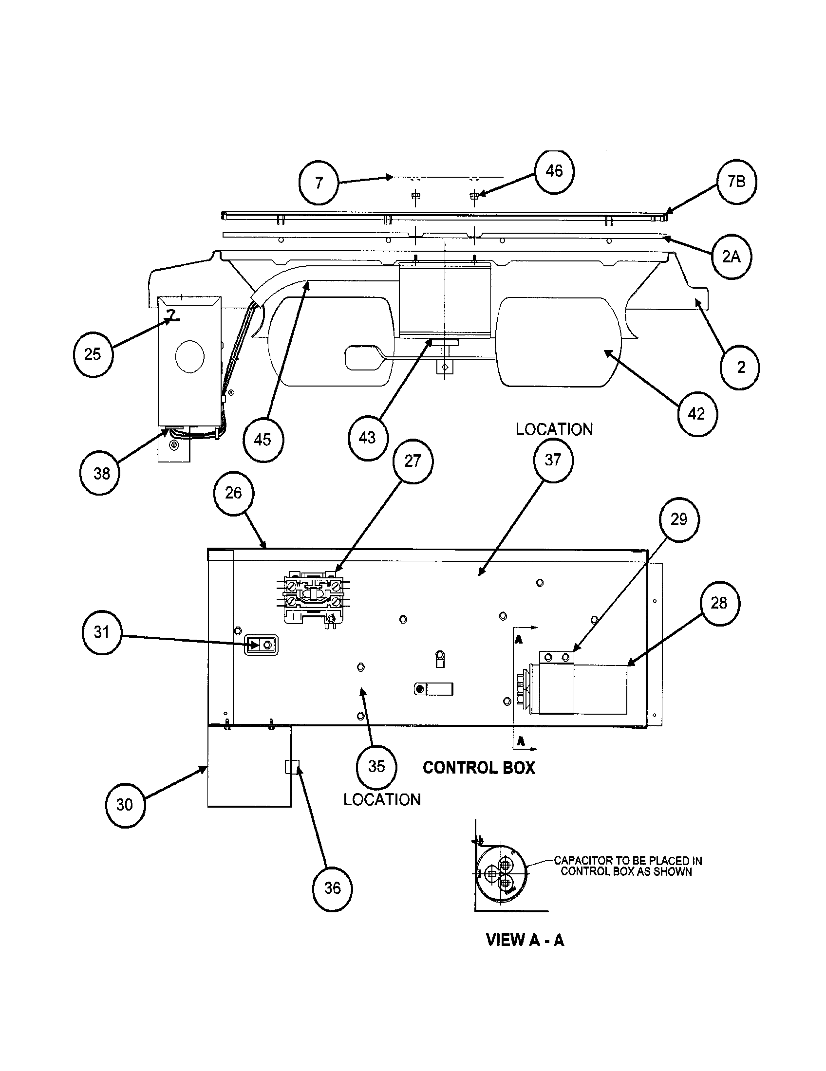 Control box/motor/fan blade