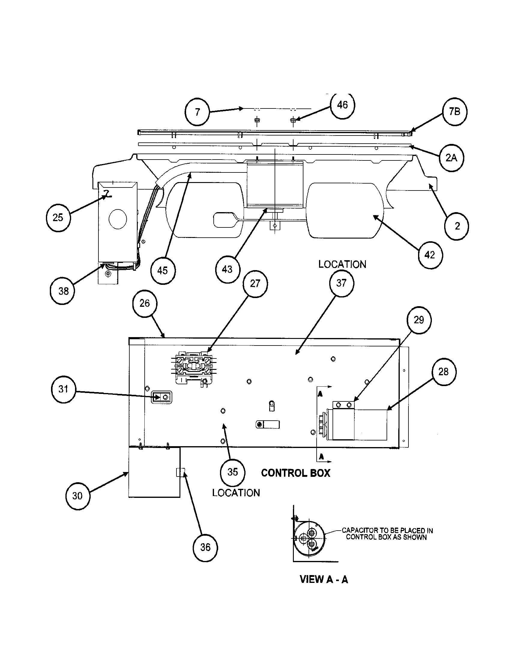 Control box/motor/fan blade