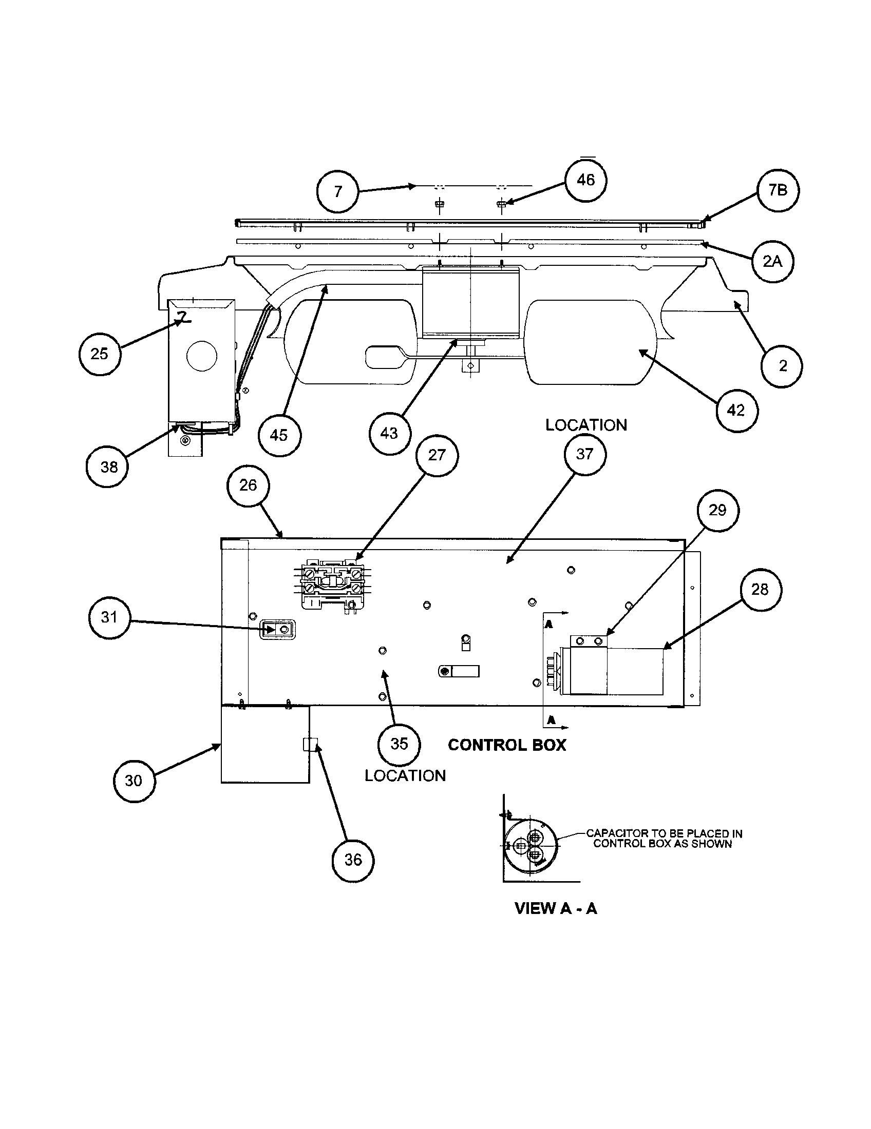 Control box/motor/fan blade