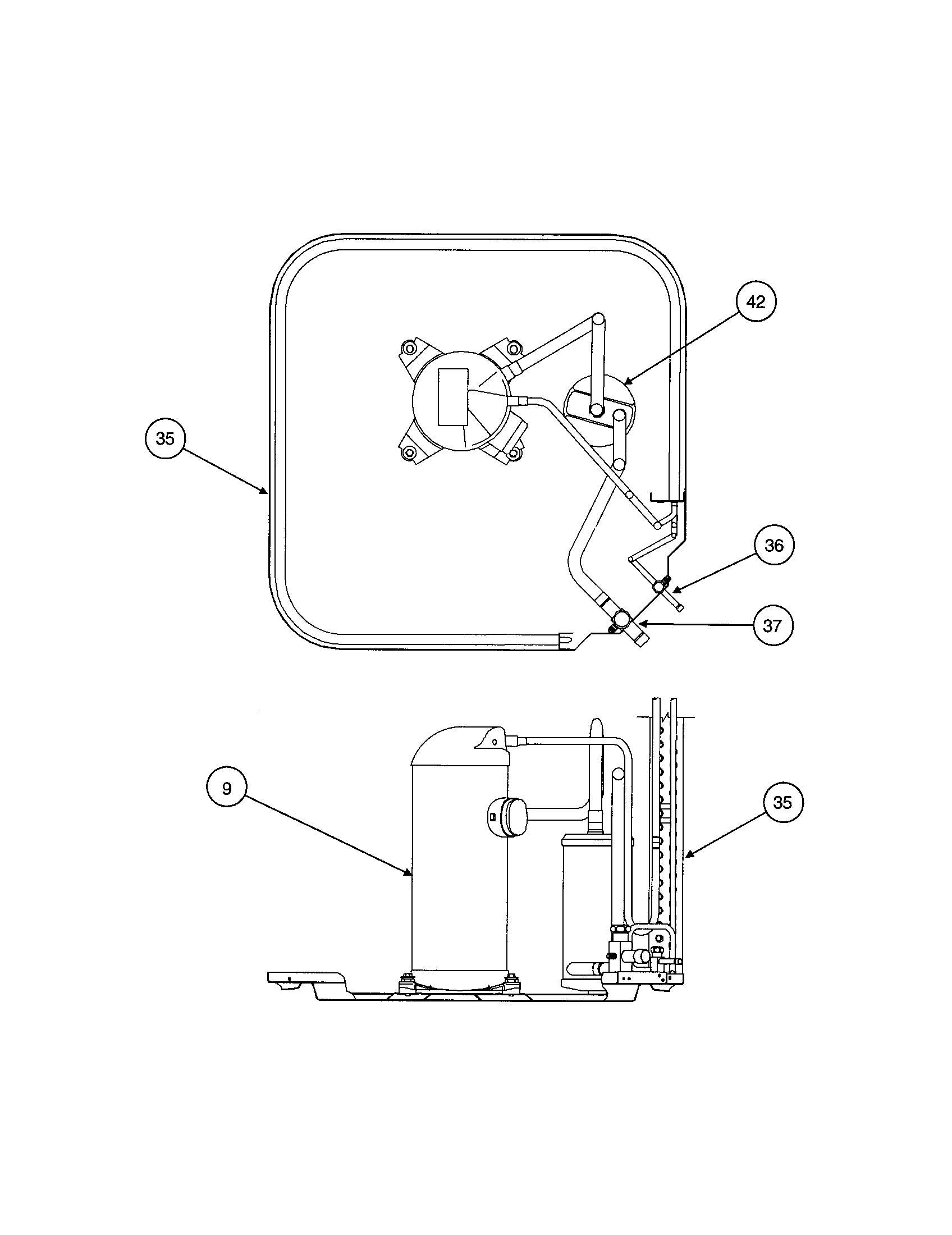 Compressor/condenser coil