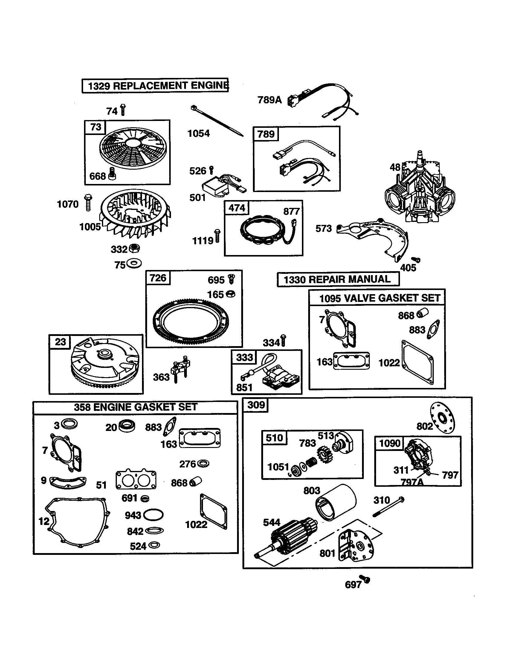 Short block/motor-starter