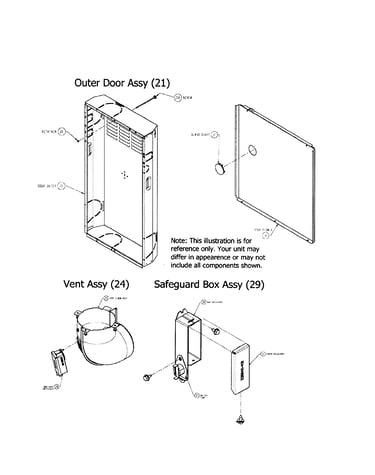 Door/blower door/vent/safeguard box