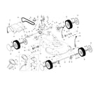 Husqvarna 55R21HVD wheels/tires/belt/drive cover diagram
