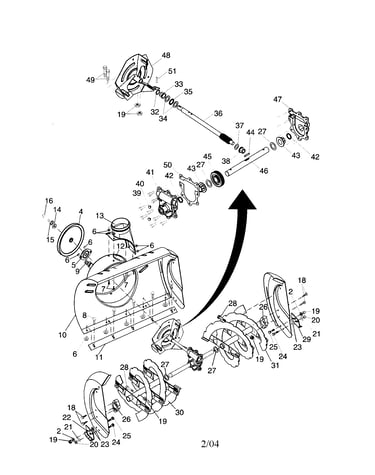 Auger housing/impeller