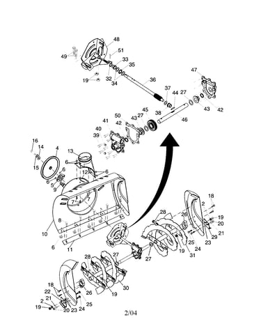 Auger housing/impeller