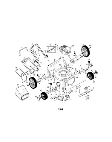 Engine/housing/wheels/tires/handle