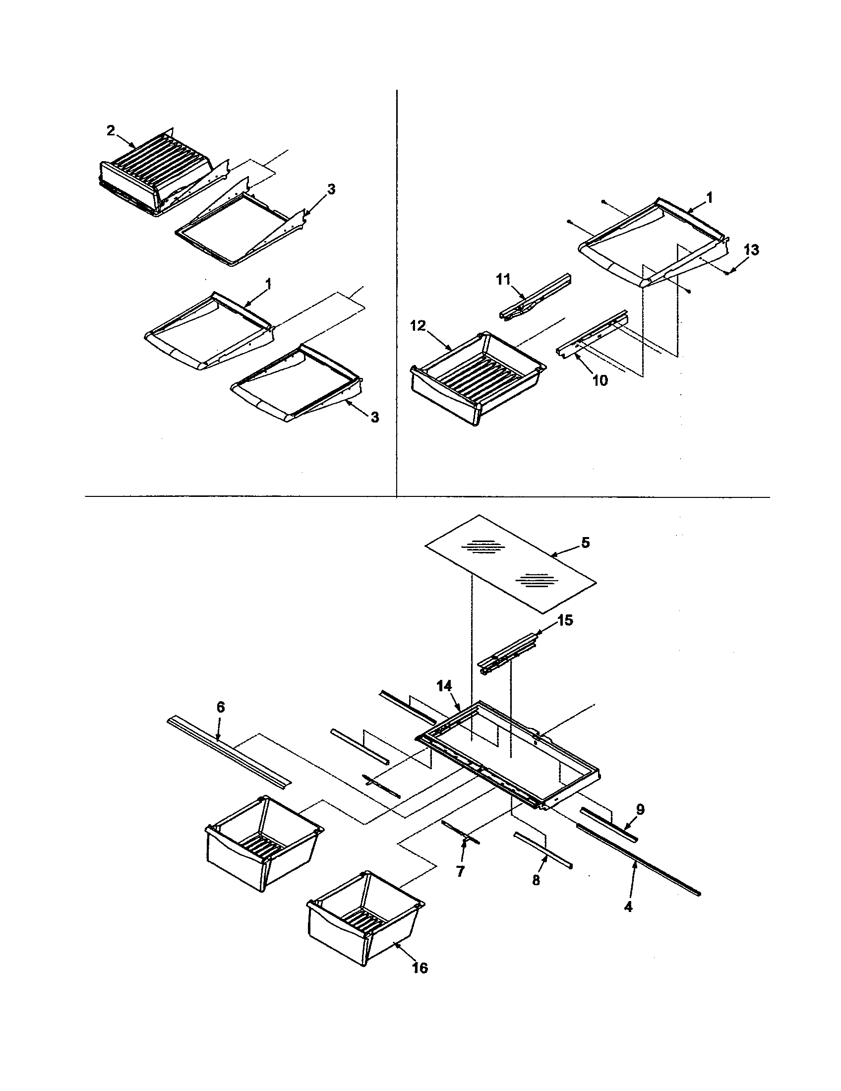 Refrigerator shelving